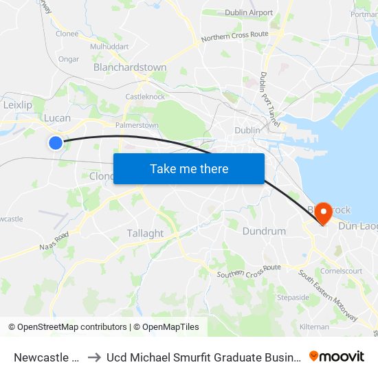 Newcastle Road to Ucd Michael Smurfit Graduate Business School map