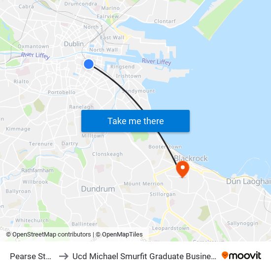 Pearse Station to Ucd Michael Smurfit Graduate Business School map