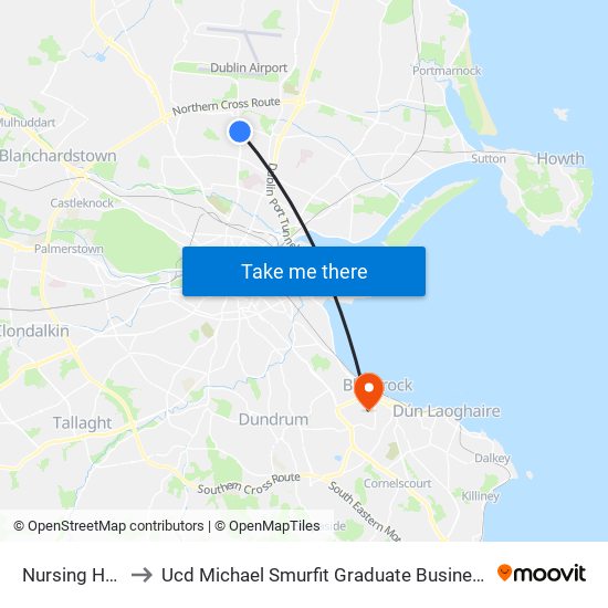 Nursing Home to Ucd Michael Smurfit Graduate Business School map