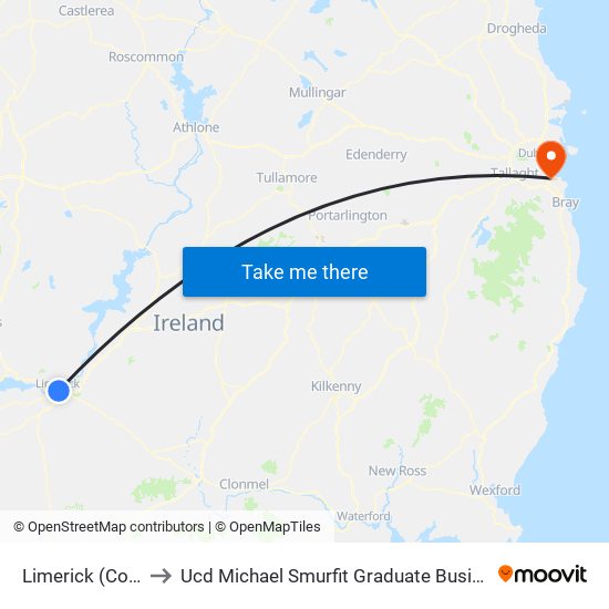 Limerick (Colbert) to Ucd Michael Smurfit Graduate Business School map