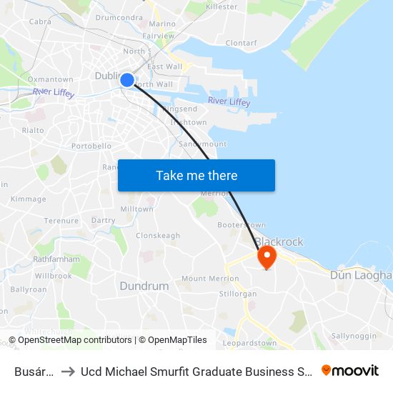 Busáras to Ucd Michael Smurfit Graduate Business School map