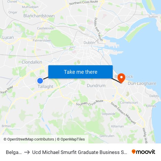Belgard to Ucd Michael Smurfit Graduate Business School map