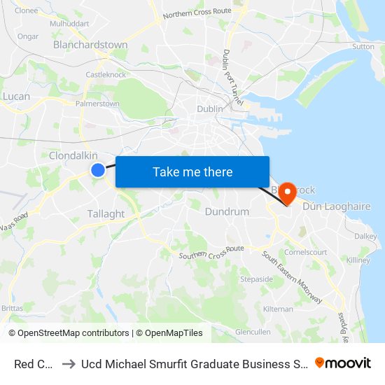Red Cow to Ucd Michael Smurfit Graduate Business School map