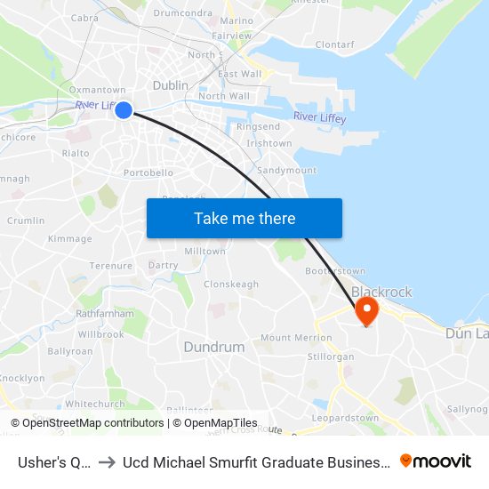 Usher's Quay to Ucd Michael Smurfit Graduate Business School map