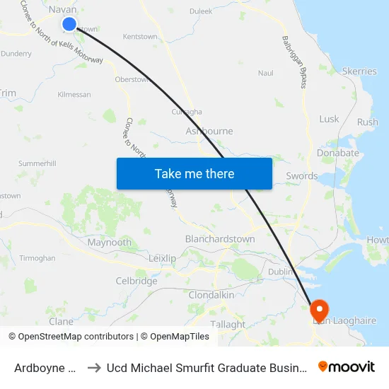 Ardboyne Hotel to Ucd Michael Smurfit Graduate Business School map