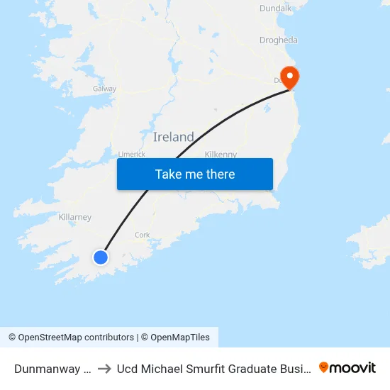 Dunmanway North to Ucd Michael Smurfit Graduate Business School map