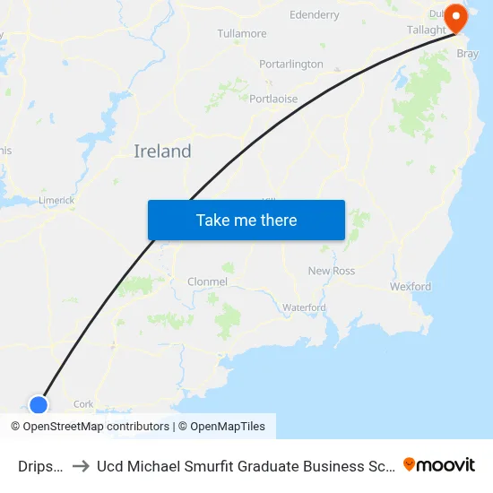 Dripsey to Ucd Michael Smurfit Graduate Business School map