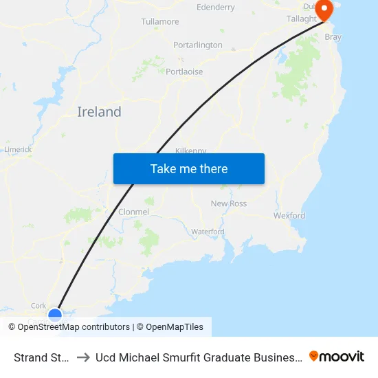 Strand Street to Ucd Michael Smurfit Graduate Business School map
