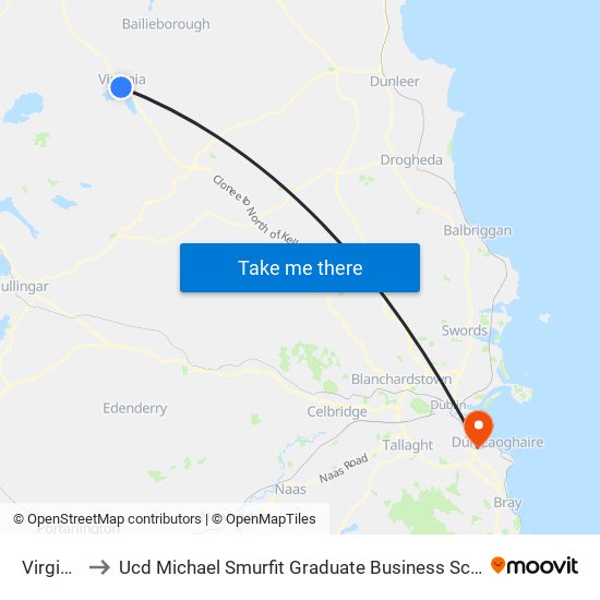 Virginia to Ucd Michael Smurfit Graduate Business School map