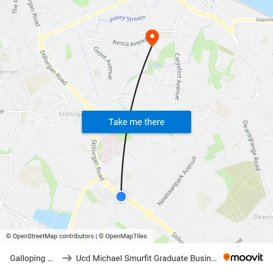 Galloping Green to Ucd Michael Smurfit Graduate Business School map