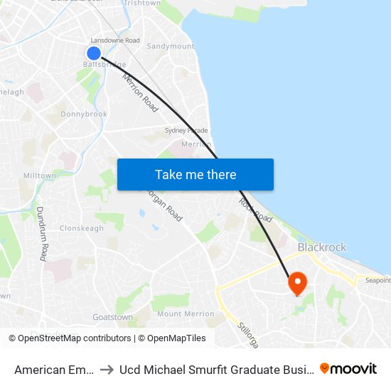 American Embassy to Ucd Michael Smurfit Graduate Business School map