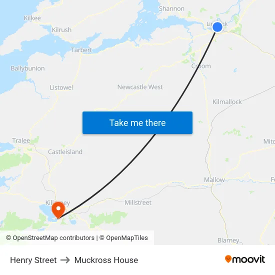Henry Street to Muckross House map