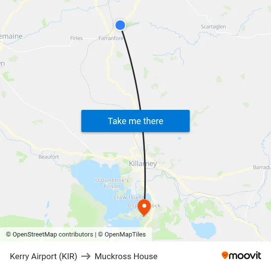 Kerry Airport (KIR) to Muckross House map