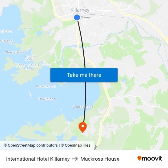 International Hotel Killarney to Muckross House map