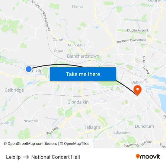 Leixlip to National Concert Hall map