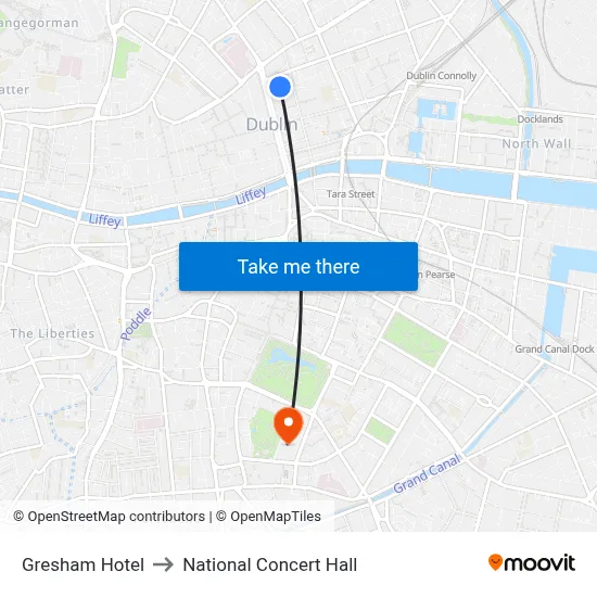 Gresham Hotel to National Concert Hall map