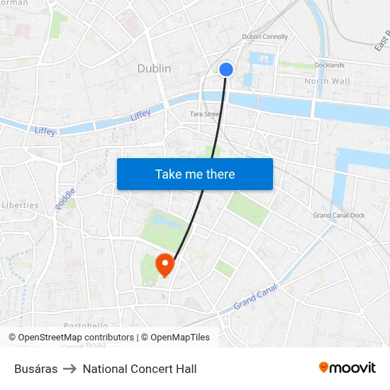 Busáras to National Concert Hall map