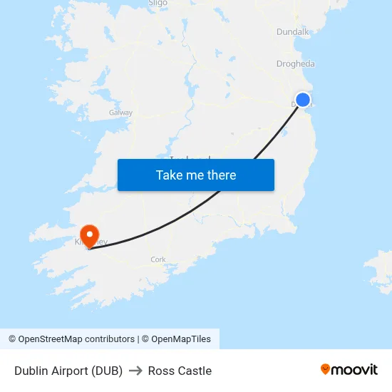 Dublin Airport (DUB) to Ross Castle map