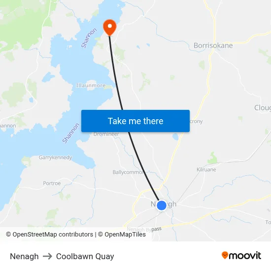 Nenagh to Coolbawn Quay map