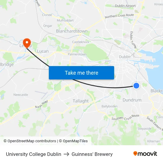 University College Dublin, Complex And Adaptive Systems Laboratory to Guinness' Brewery map