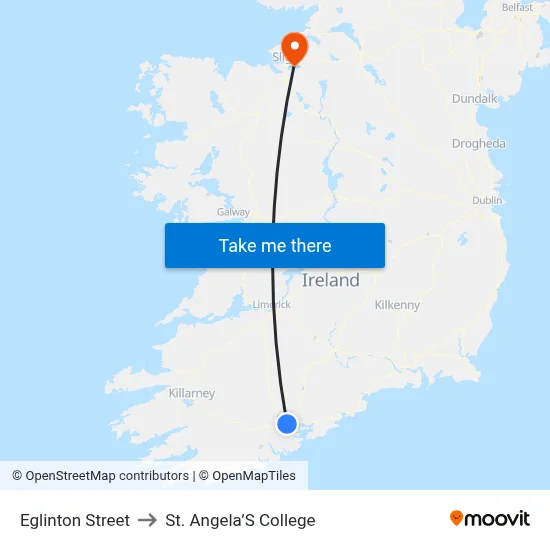 Eglinton Street to St. Angela’S College map