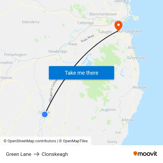 Green Lane to Clonskeagh map