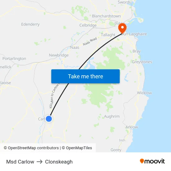 Msd Carlow to Clonskeagh map