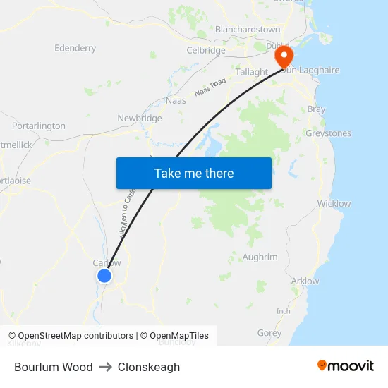 Bourlum Wood to Clonskeagh map