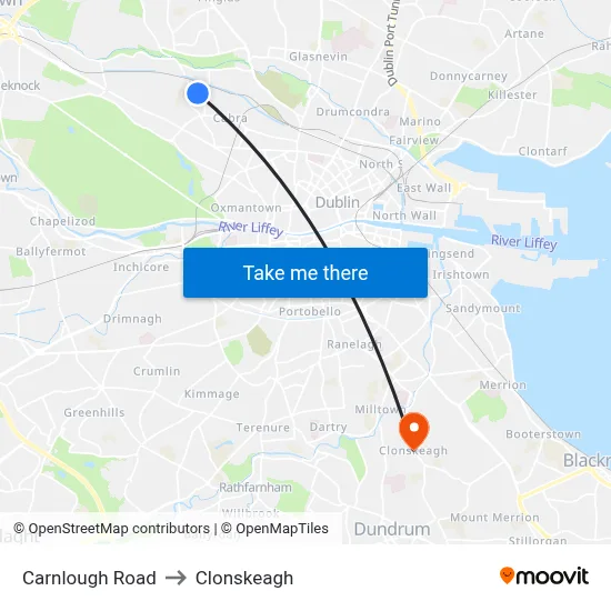 Carnlough Road to Clonskeagh map
