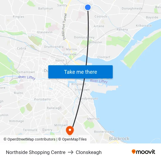 Northside Shopping Centre to Clonskeagh map