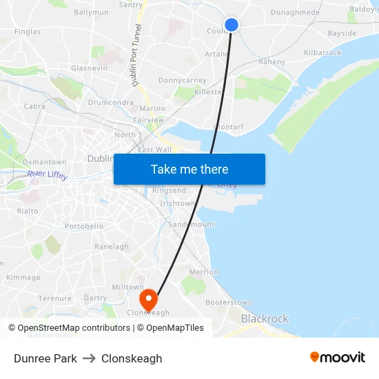 Dunree Park to Clonskeagh map