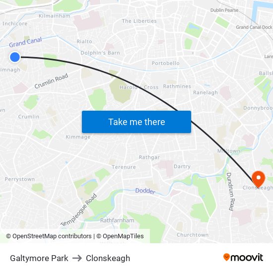 Galtymore Park to Clonskeagh map