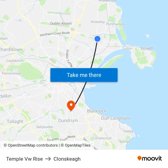 Temple Vw Rise to Clonskeagh map