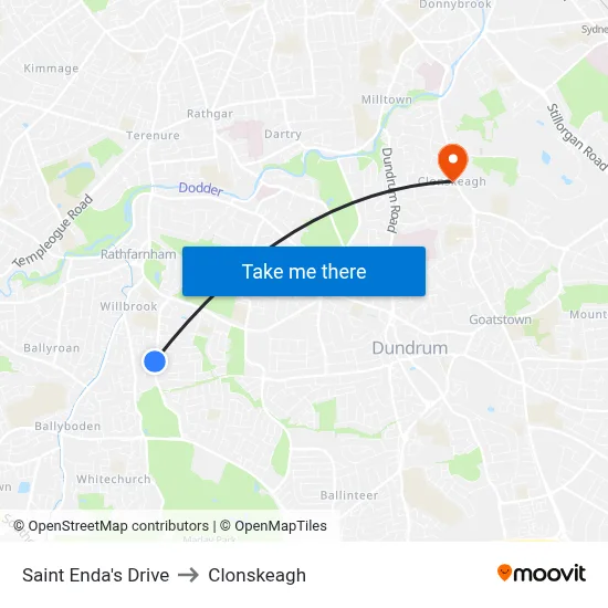 Saint Enda's Drive to Clonskeagh map