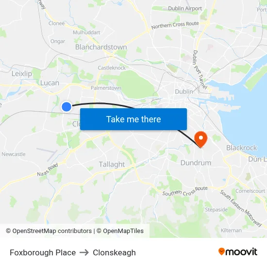 Foxborough Place to Clonskeagh map