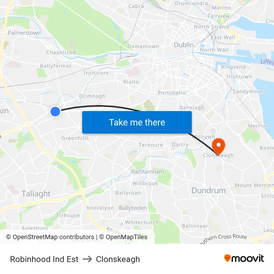 Robinhood Ind Est to Clonskeagh map