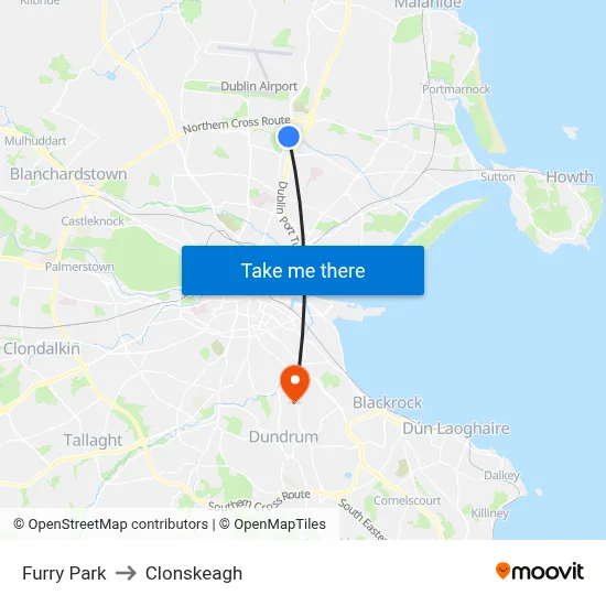 Furry Park to Clonskeagh map