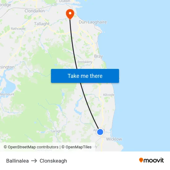 Ballinalea to Clonskeagh map