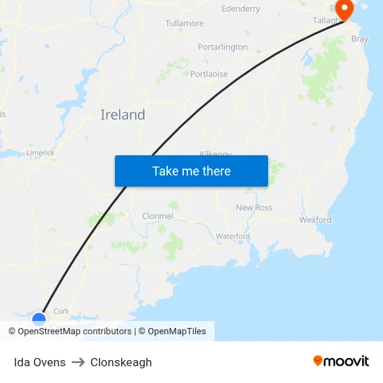 Ida Ovens to Clonskeagh map