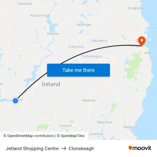 Jetland Shopping Centre to Clonskeagh map