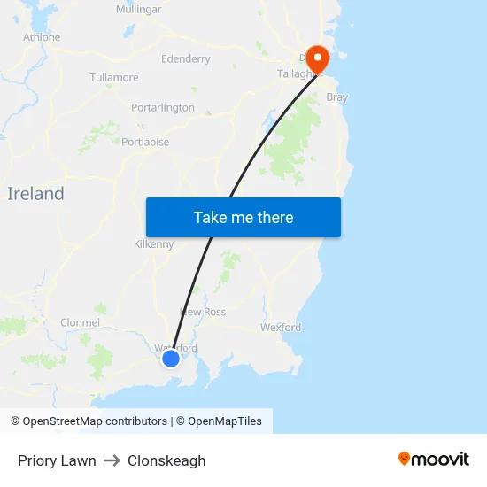 Priory Lawn to Clonskeagh map