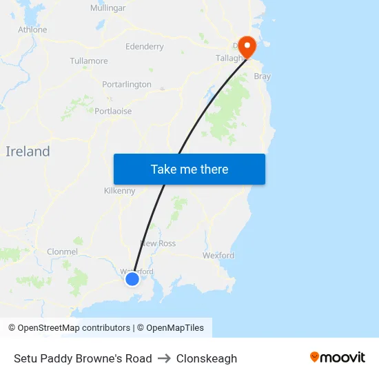 Setu Paddy Browne's Road to Clonskeagh map