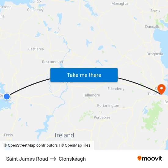 Saint James Road to Clonskeagh map