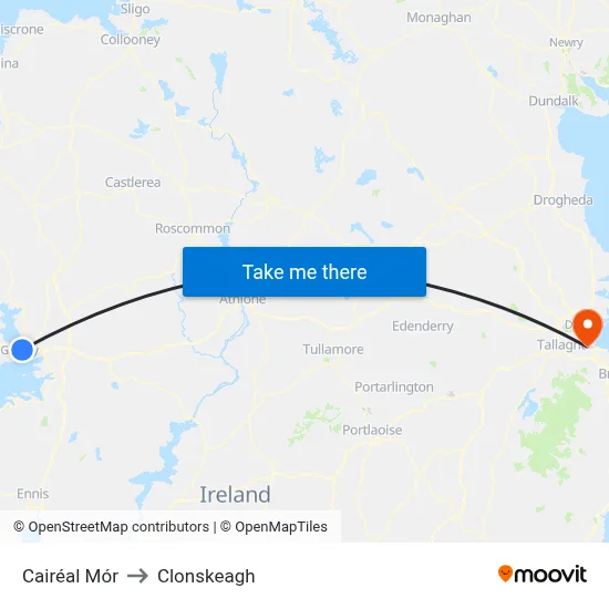 Cairéal Mór to Clonskeagh map