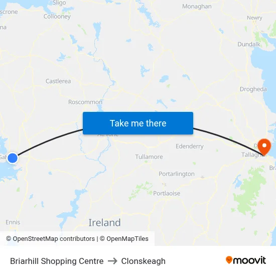 Briarhill Shopping Centre to Clonskeagh map