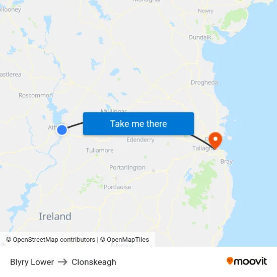 Blyry Lower to Clonskeagh map