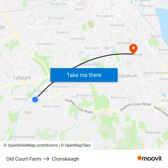 Old Court Farm to Clonskeagh map