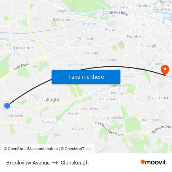 Brookview Avenue to Clonskeagh map