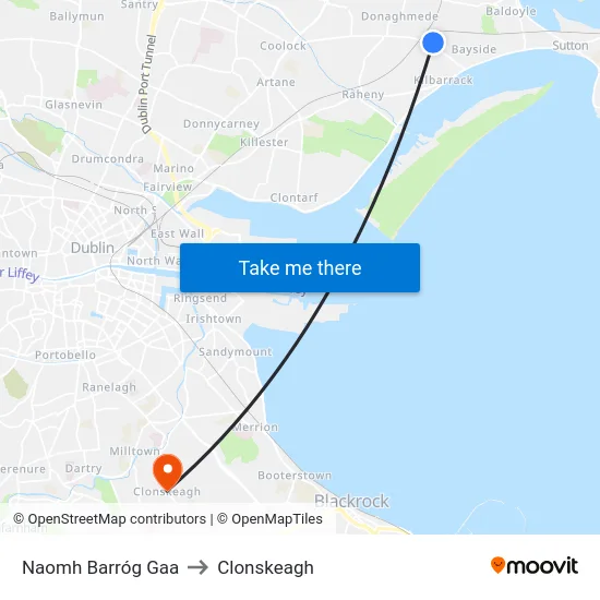 Naomh Barróg Gaa to Clonskeagh map
