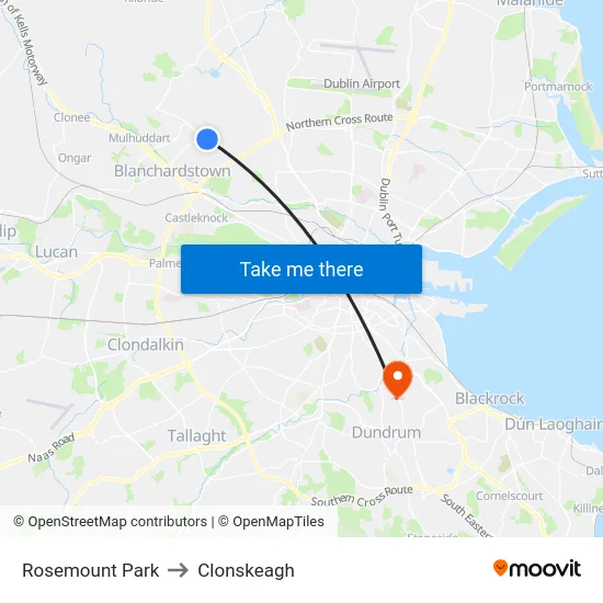 Rosemount Park to Clonskeagh map